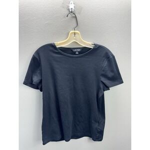 Lauren Ralph Lauren Black Crew Neck T-Shirt Size L/G